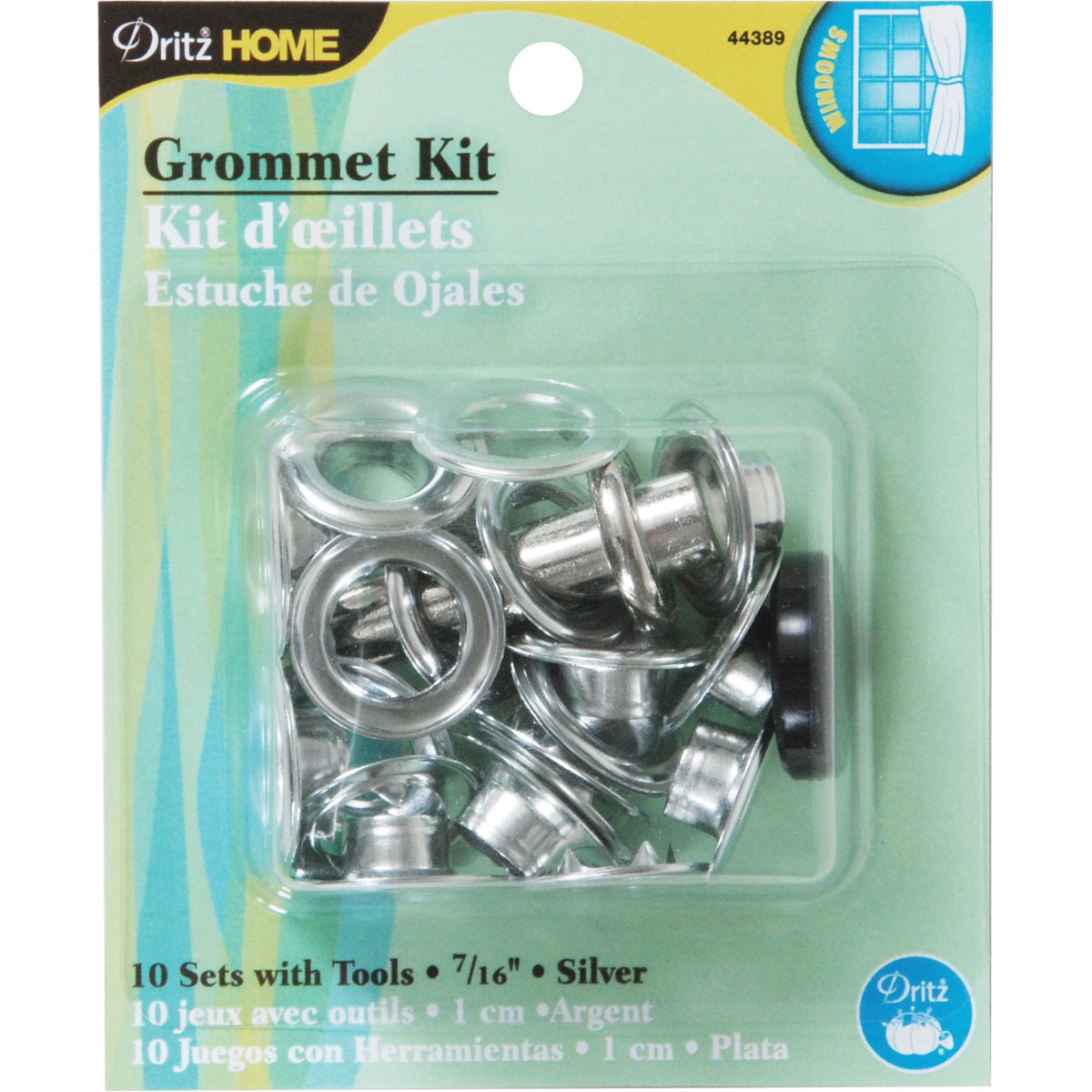 Grommets 7/16 W/stud Setter 10/pkg silver