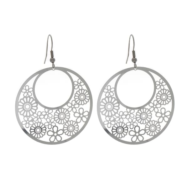 Shop Nexte Jewelry Stainless Steel Three Quarter Moon Design Dangle Earrings Free Shipping On
