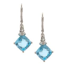 D'Yach Sterling Silver Blue Topaz Lever back Earrings D'Yach Gemstone Earrings