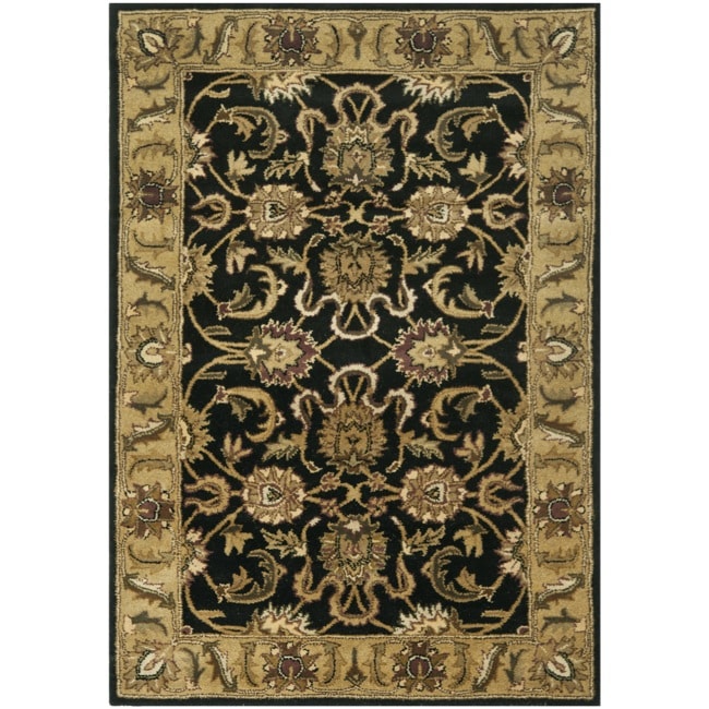 Handmade Traditions Black/ Light Brown Wool Rug (4 X 6)