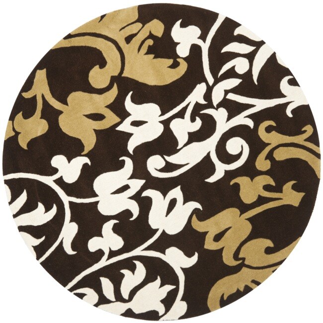 Safavieh Handmade Soho Chrono Brown New Zealand Wool Rug (6' Round)