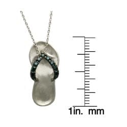 Beverly Hills Charm Silver 1/6ct TDW Blue Diamond Flip Flop Sandal Necklace Beverly Hills Charm Diamond Necklaces