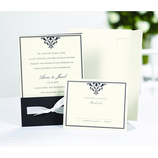 Bottom Ribbon tied Wrap and Invitation Kit