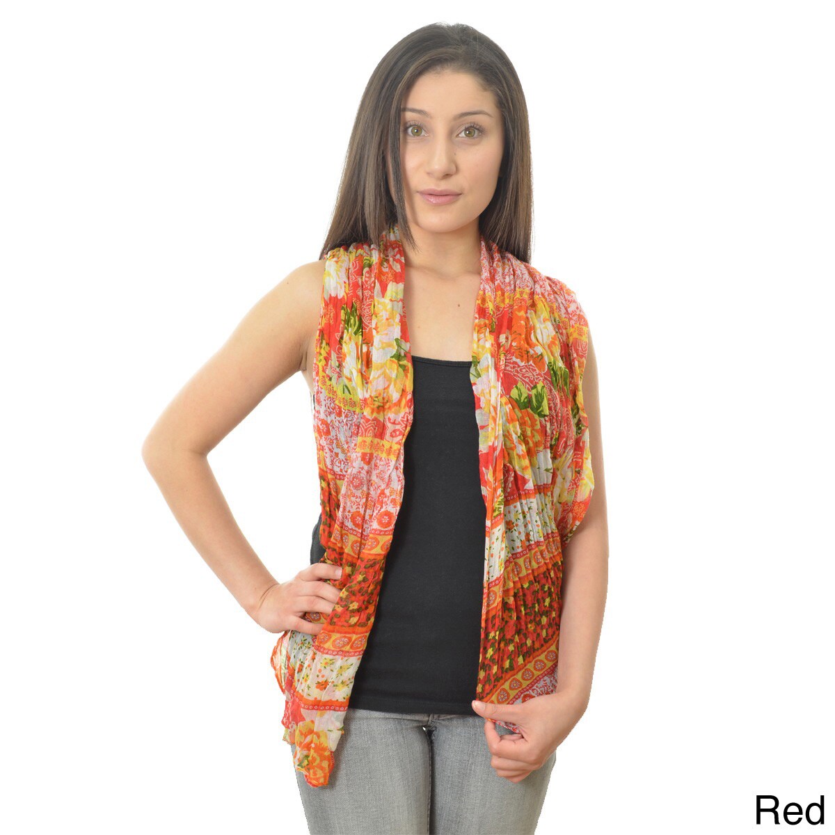 La77 Womens Lightweight Reversible Floral Scarf