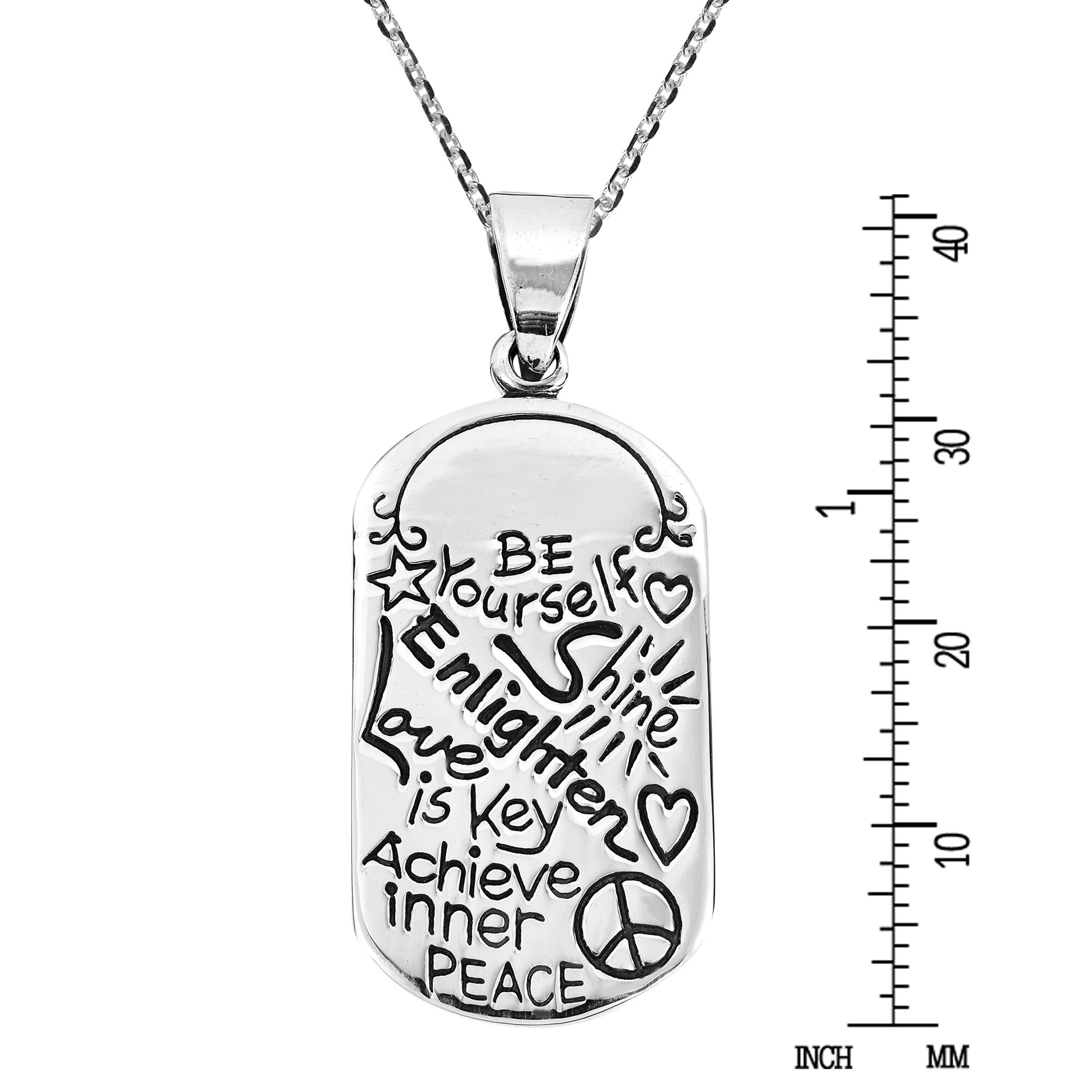 sterling silver dog tag pendant