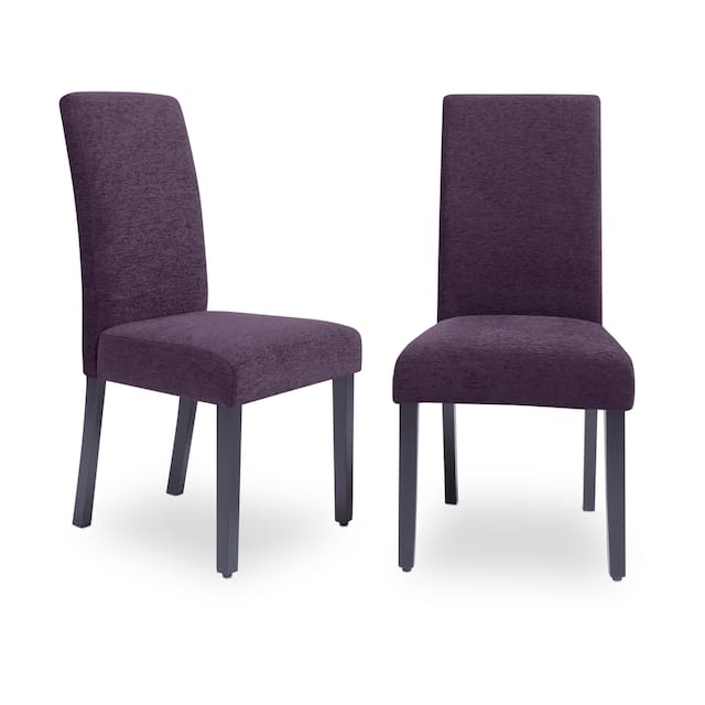 Aprilia Upholstered Dining Chairs (Set of 2) - eggplant