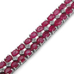 Malaika Sterling Silver 22.73ct Genuine Ruby and White Topaz Bracelet Malaika Gemstone Bracelets