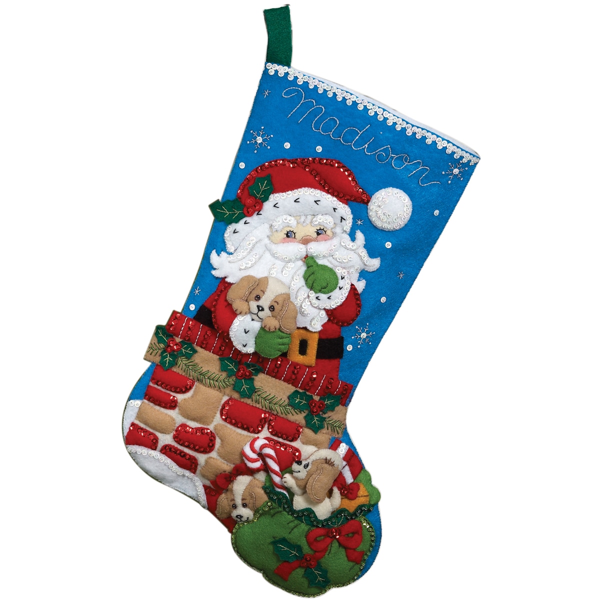 Santas Secret Stocking Felt Applique Kit 18 Long