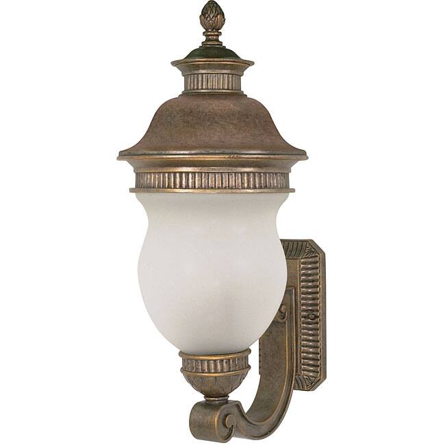 Luxor Platinum Gold with Satin Frosted Glass 3-light Wall Sconce