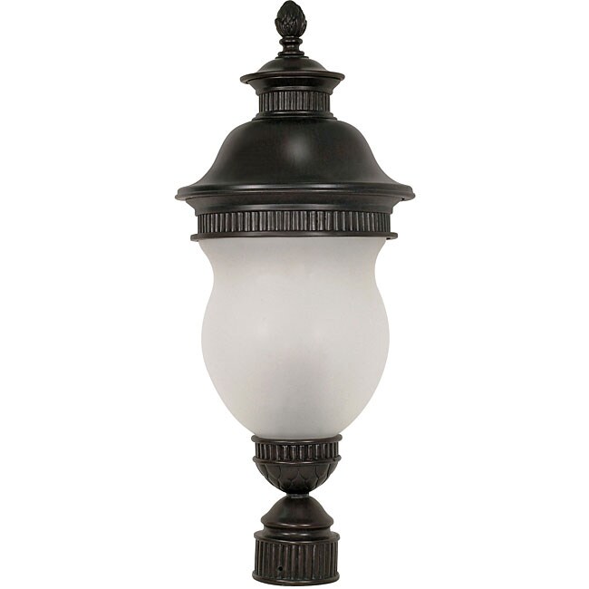 Luxor Chestnut Bronze With Satin Frosted Glass 3 light Post Lantern