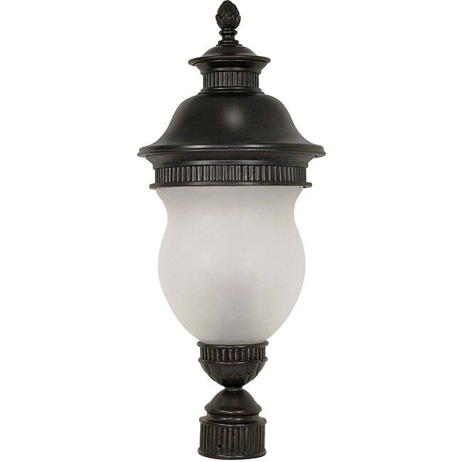 Luxor Chestnut Bronze with Satin Frosted Glass 3-light Post Lantern