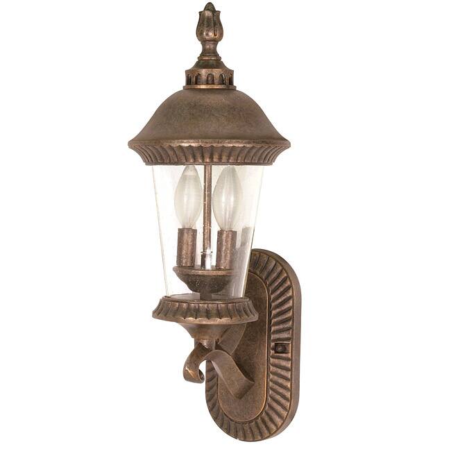 Clarion Arm Up Three-Light 60-Watt Platinum Gold Wall Sconce