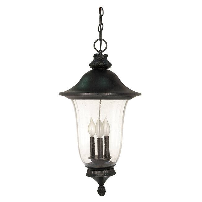 Parisian 3 Light Textured Black Hanging Lantern
