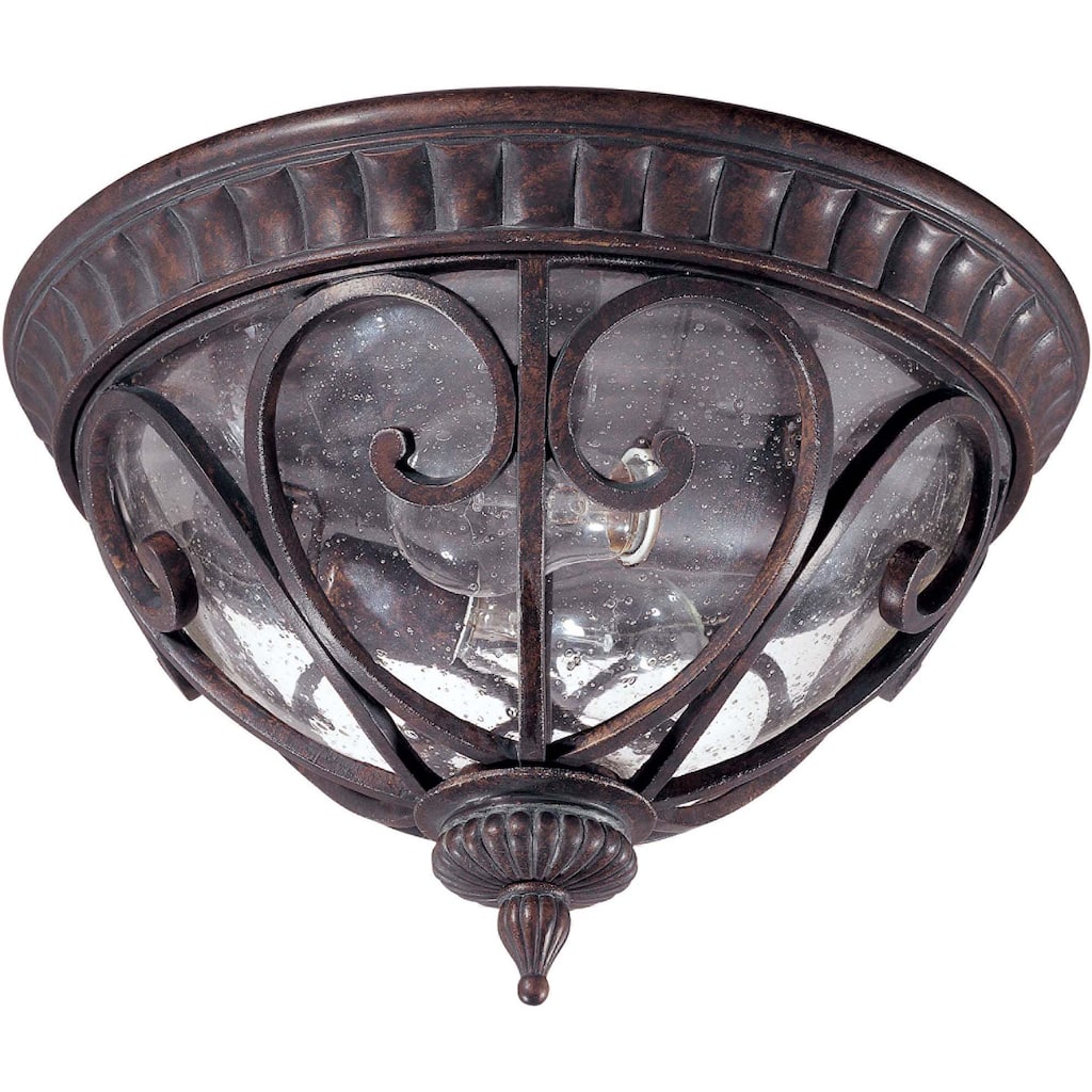 Corniche 2-light Burlwood Flush Mount