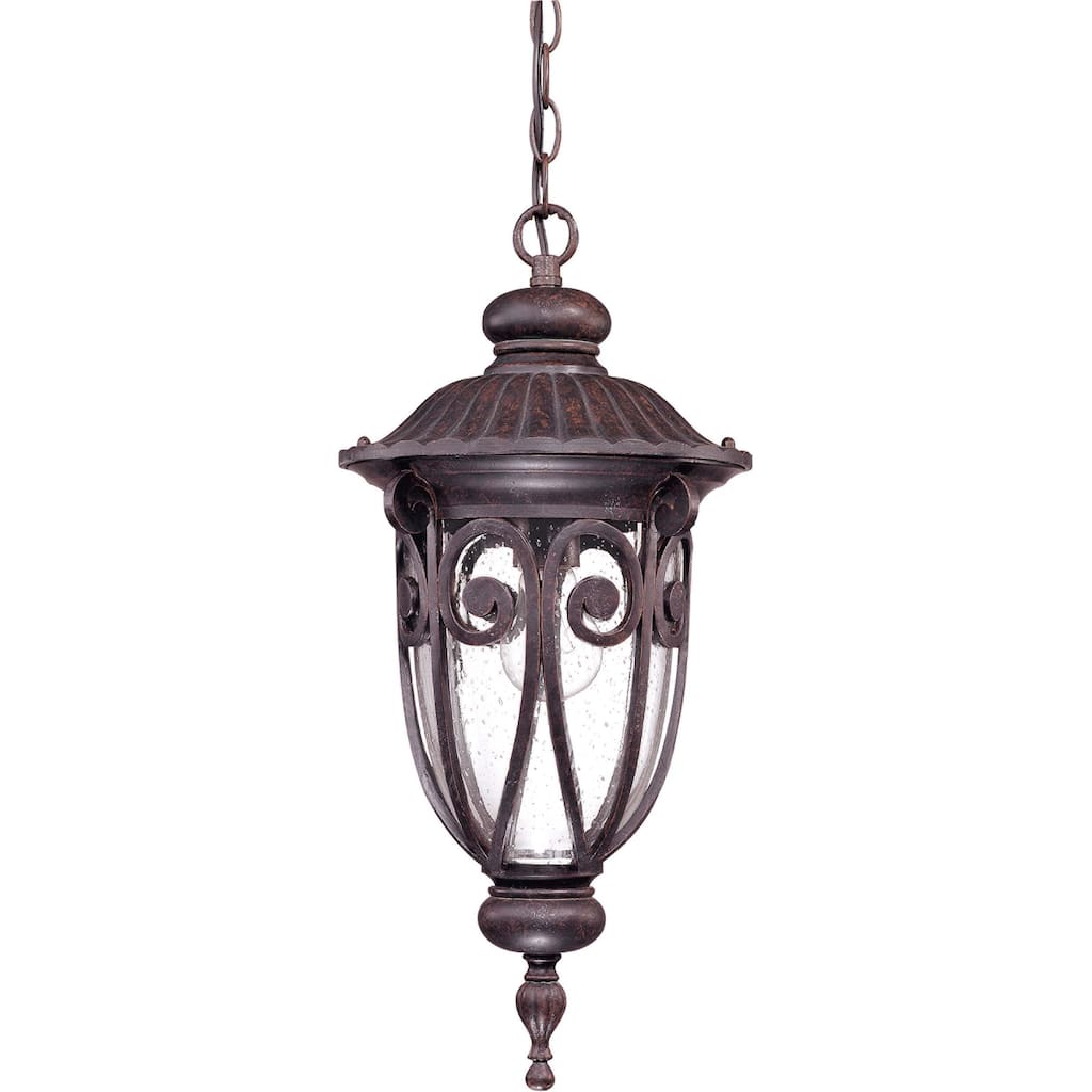 Corniche 1-light Burlwood Hanging Lantern - Brown