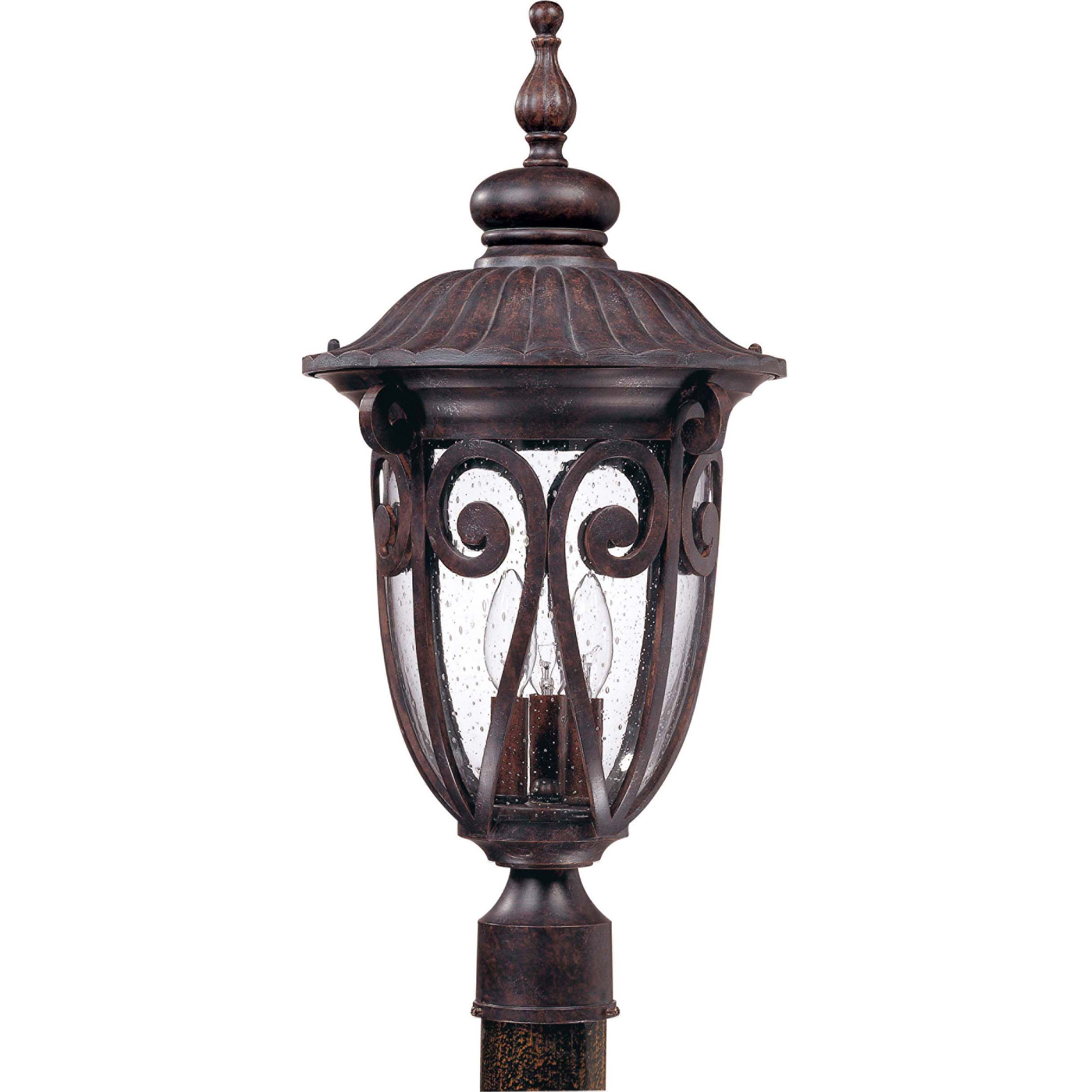 Corniche 3 light Burlwood Post Lantern