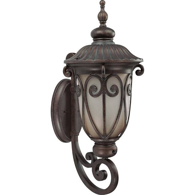 Corniche 1 Light Large Arm Up Burlwood Wall Sconce