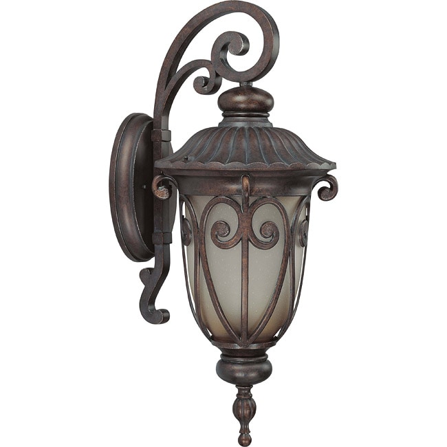 Corniche 1 Light Large Arm Down Burlwood Wall Sconce