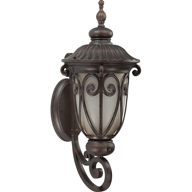 Corniche 1 Light Mid size Arm Up Burlwood Wall Sconce