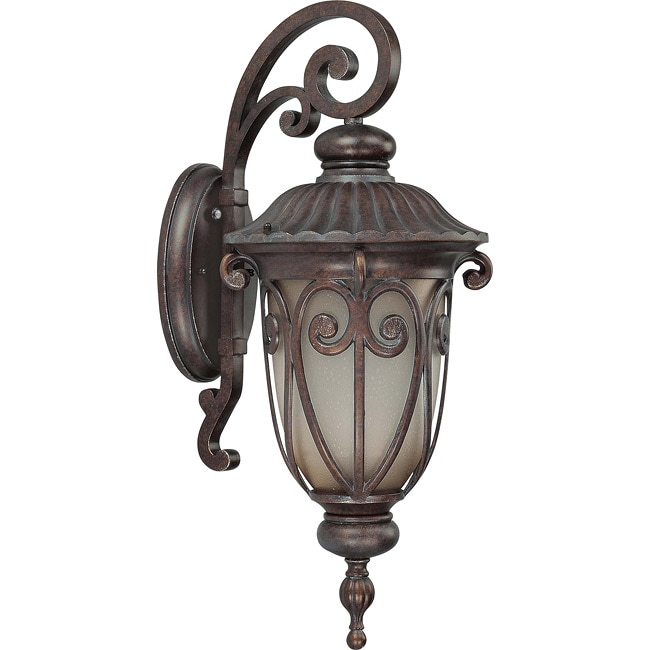 Corniche 1 Light Mid size Arm Down Burlwood Wall Sconce