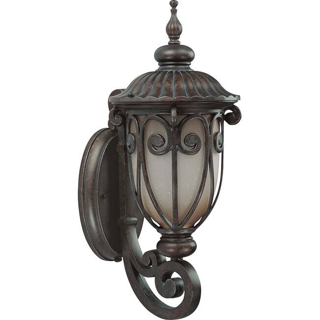 Corniche 1 Light Small Arm Up Burlwood Wall Sconce