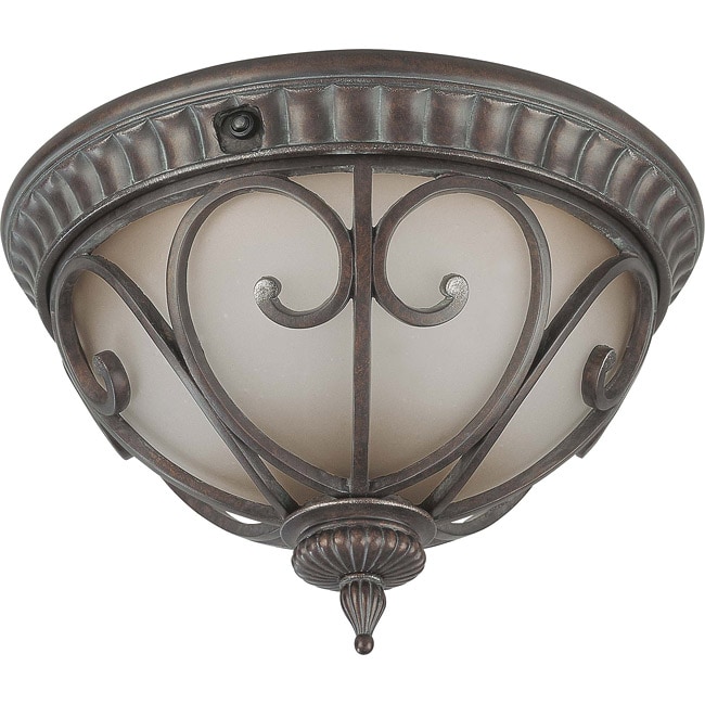 Corniche 2 Light Burlwood Flush Mount