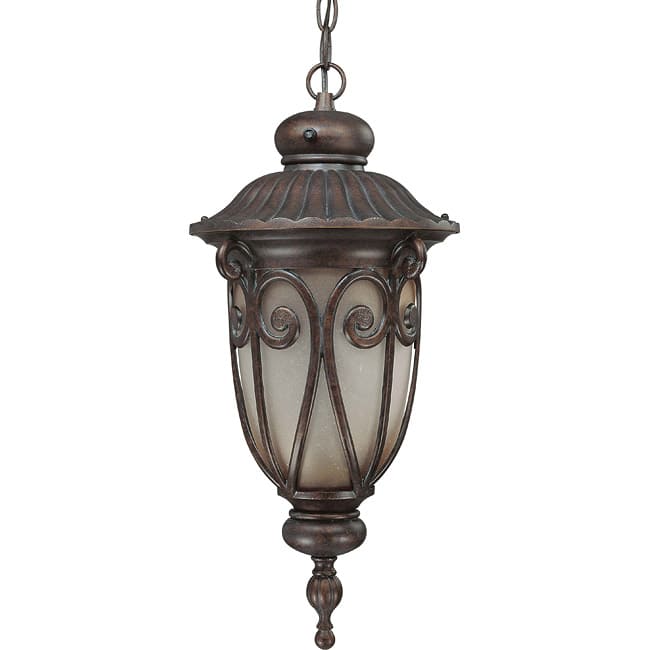 Corniche 1 Light Hanging Burlwood Lantern