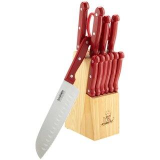 Dishwasher Safe Knife Blocks For Less Masterchef Duracut 13 Piece Red Santoku Chef Knife Cutlery Set With Block
