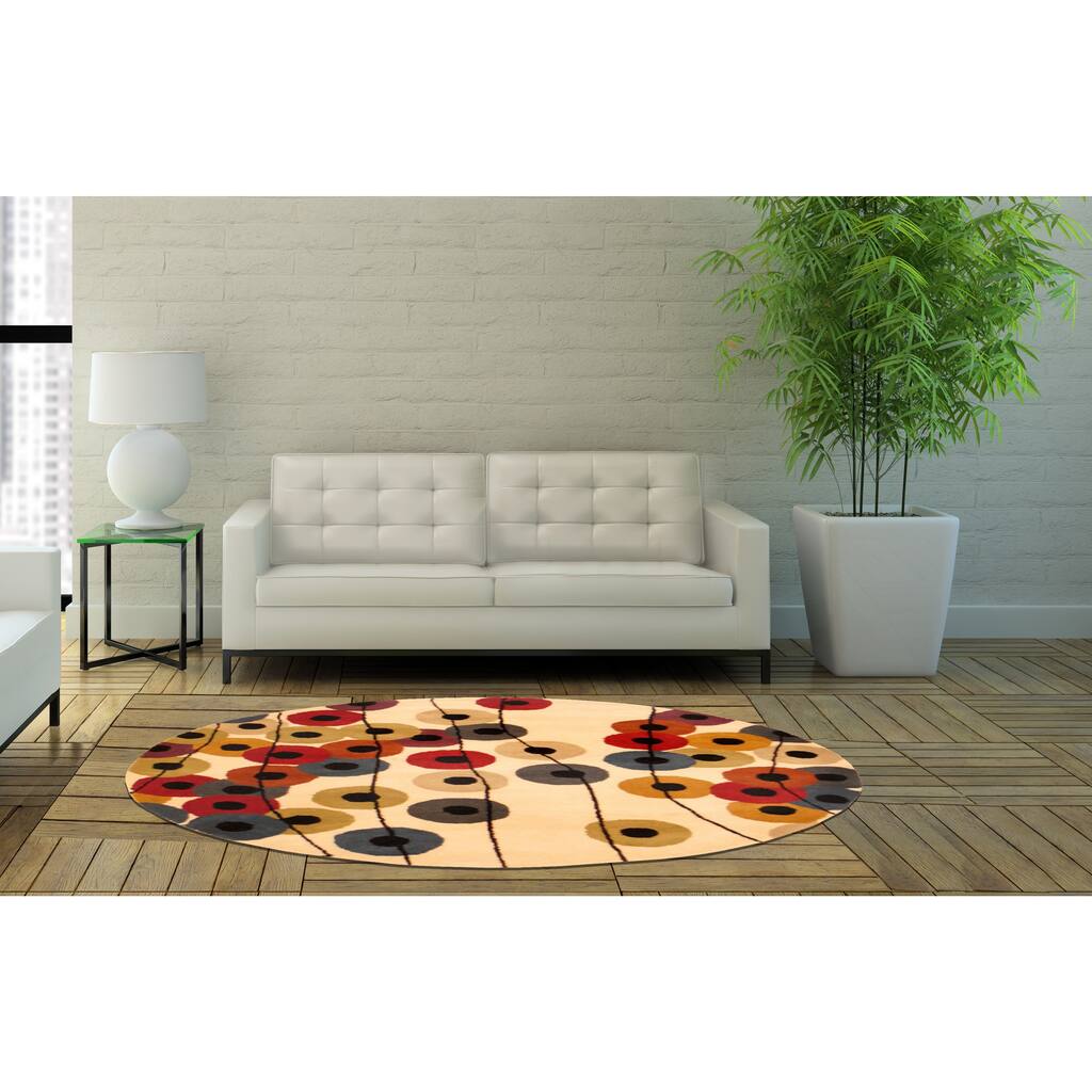 Handmade Herat Oriental Indo Wool Round Rug (India) - 6'