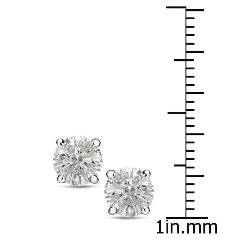 Auriya 1 1/2 to 2ctw Round Solitaire Diamond Stud Earrings 14k Gold