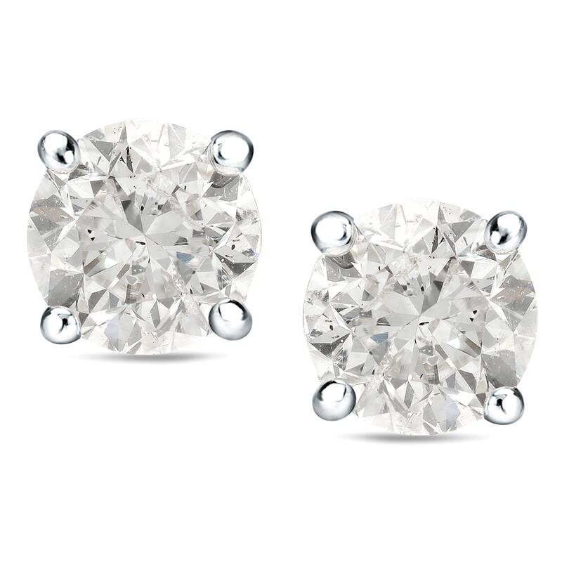 Auriya 1 1/2 to 2ctw Round Solitaire Diamond Stud Earrings 14k Gold - 1.50ctw - White