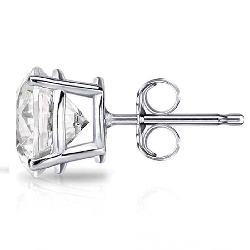 Auriya 1 1/2 to 2ctw Round Solitaire Diamond Stud Earrings 14k Gold