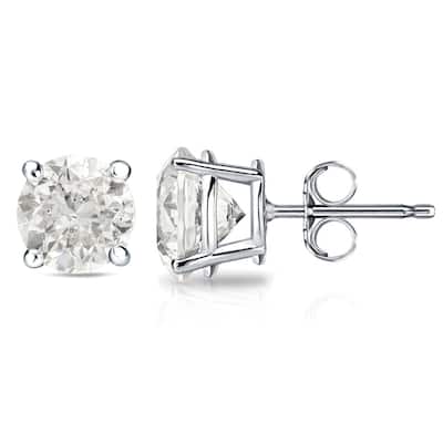 Auriya 1 1/2 to 2ctw Round Solitaire Diamond Stud Earrings 14k Gold