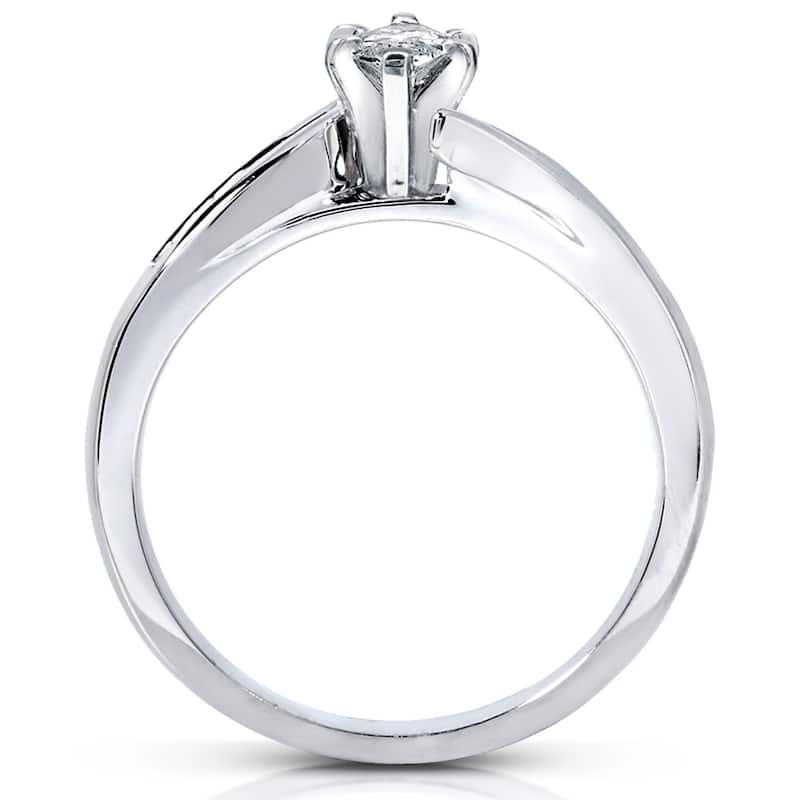 Annello by Kobelli 14k White Gold 1ct TDW Marquise Diamond Engagement Ring
