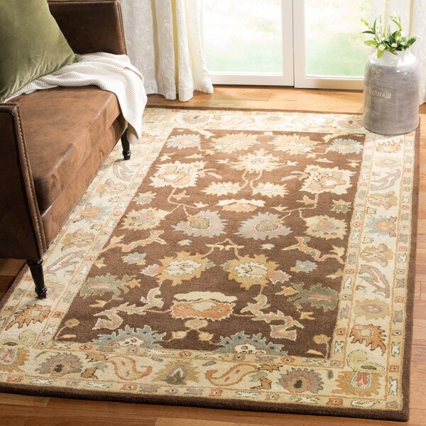 Safavieh Handmade Zeigler Brown/ Ivory Hand-spun Wool Rug - 9' x 12'