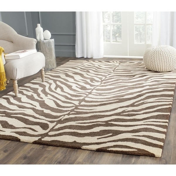 Safavieh Handmade Zebra Beige Hand-spun Wool Rug - 9'6" x 13'6"