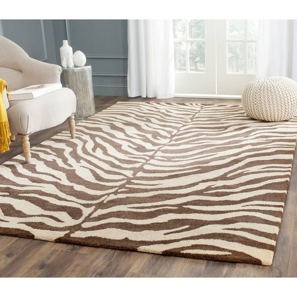 Safavieh Handmade Zebra Beige Hand-spun Wool Rug - 9' x 12'