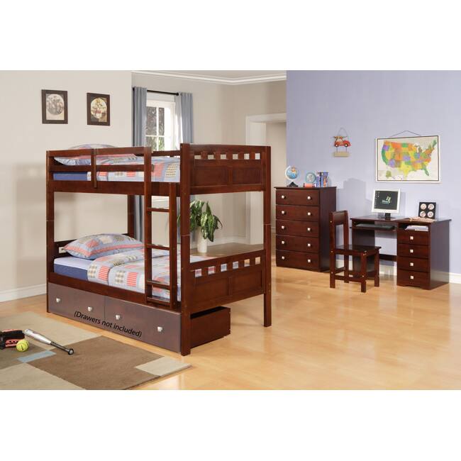 Donco Kids Deco Twin / Twin Bunk Bed in Cappuccino