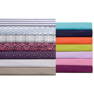 Expressions Solid or Printed Pattern Easy Care Sheet Set
