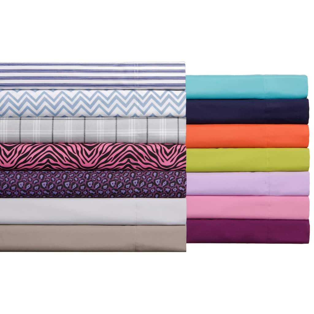 Expressions Solid or Printed Pattern Easy Care Sheet Set