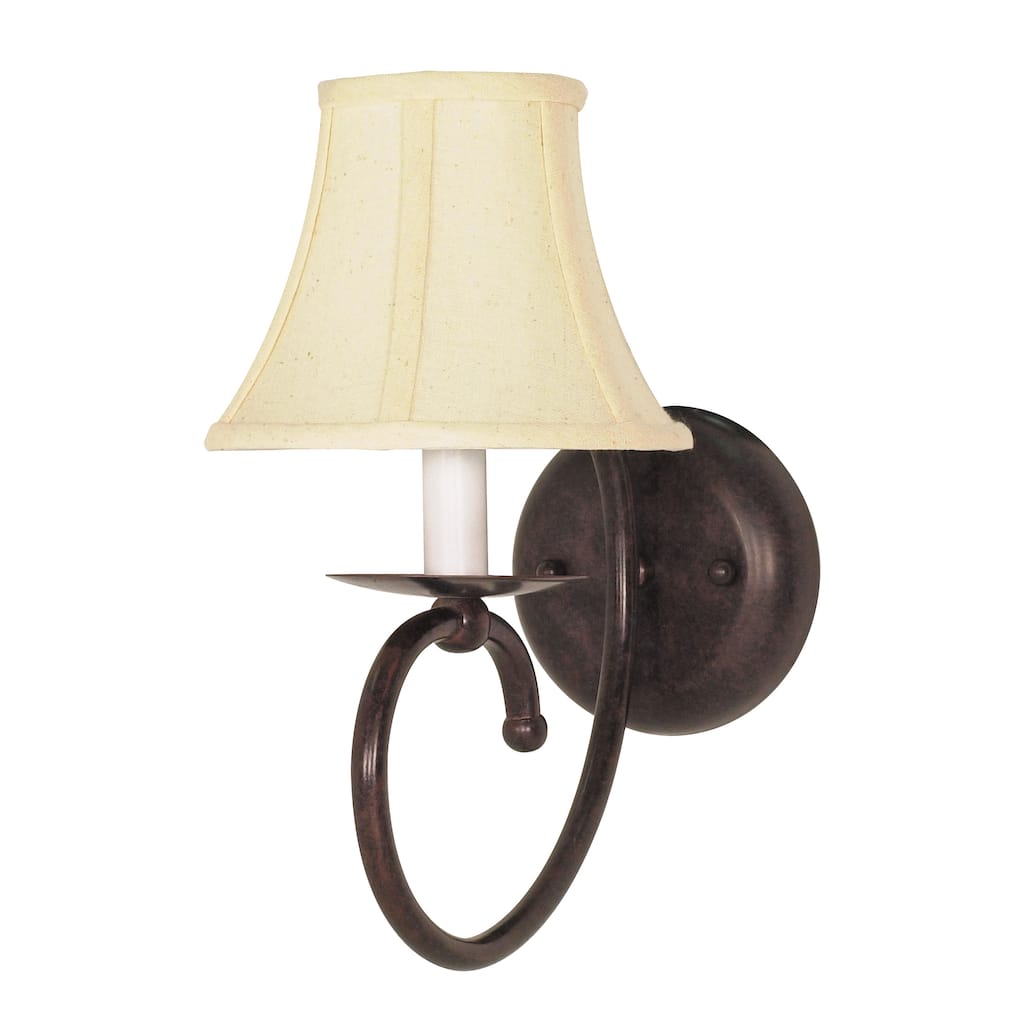 Mericana 1 Light Old Bronze w/ Natural Linen Sconce