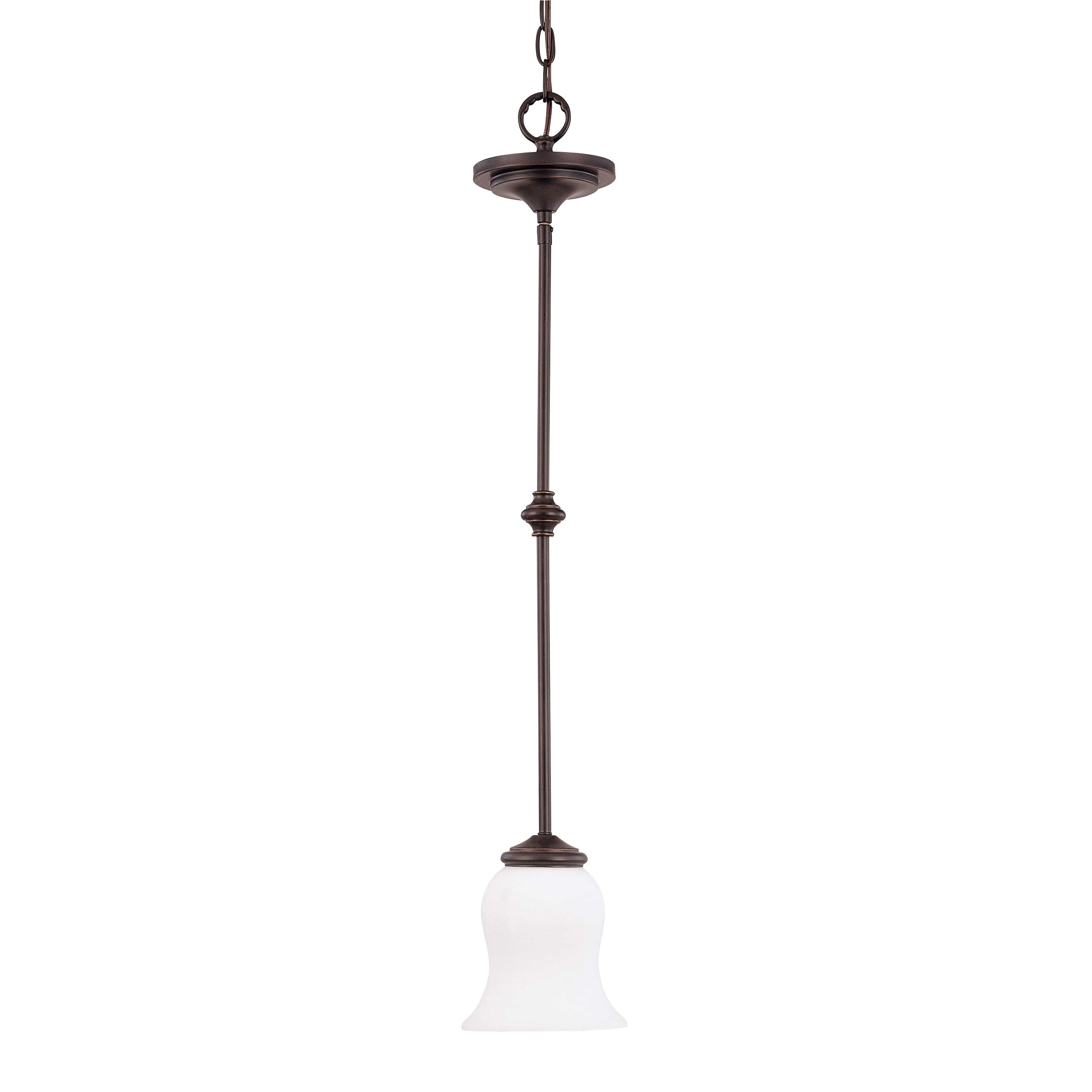 Glenwood 1 Light Sudbury Bronze With Satin White Glass Mini Pendant