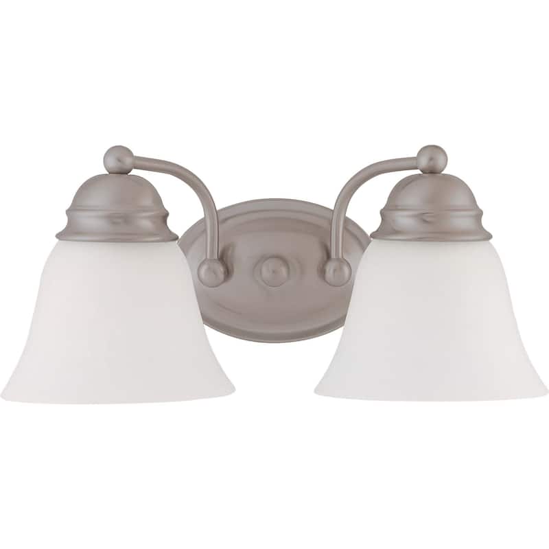 Empire 2 Light Brushed Nickel with Frosted White Vanity