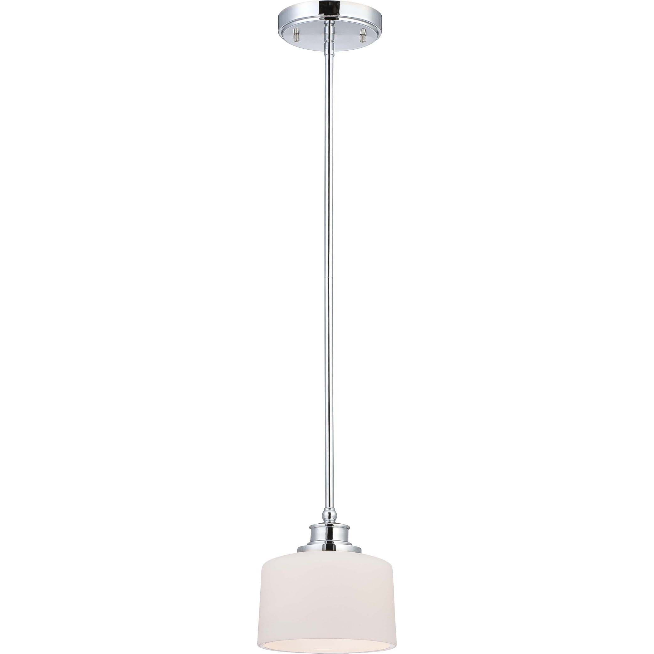 Shop Soho 1 Light Polished Chrome With Satin White Glass Mini Pendant