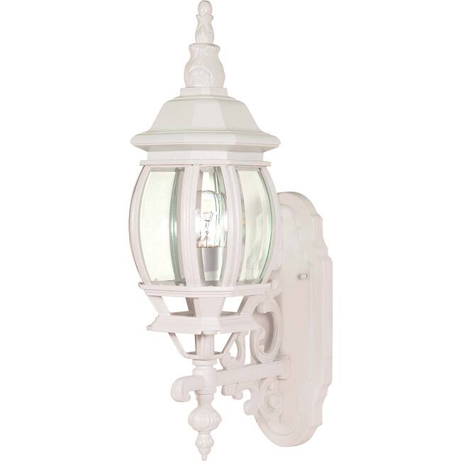 Central Park White with Clear Beveled panels 1-light Wall Lantern