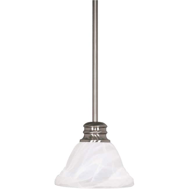 Empire Brushed Nickel with Alabaster Swirl 1-light Mini Pendant