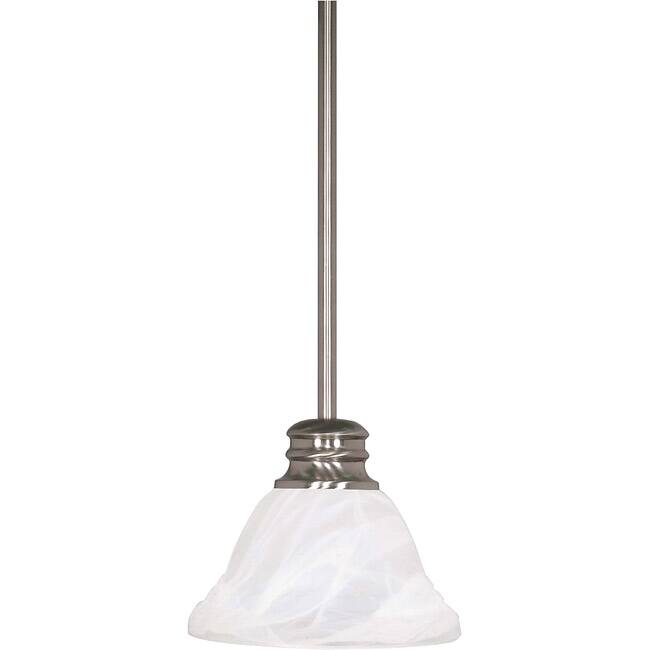 Empire Brushed Nickel with Alabaster Swirl 1-light Mini Pendant
