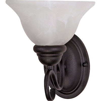 Castillo Textured Black with Alabaster Swirl 1-light Wall Fixture