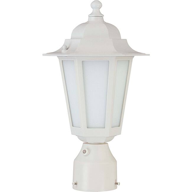 Cornerstone White with Satin White Glass 1-light Post Lantern