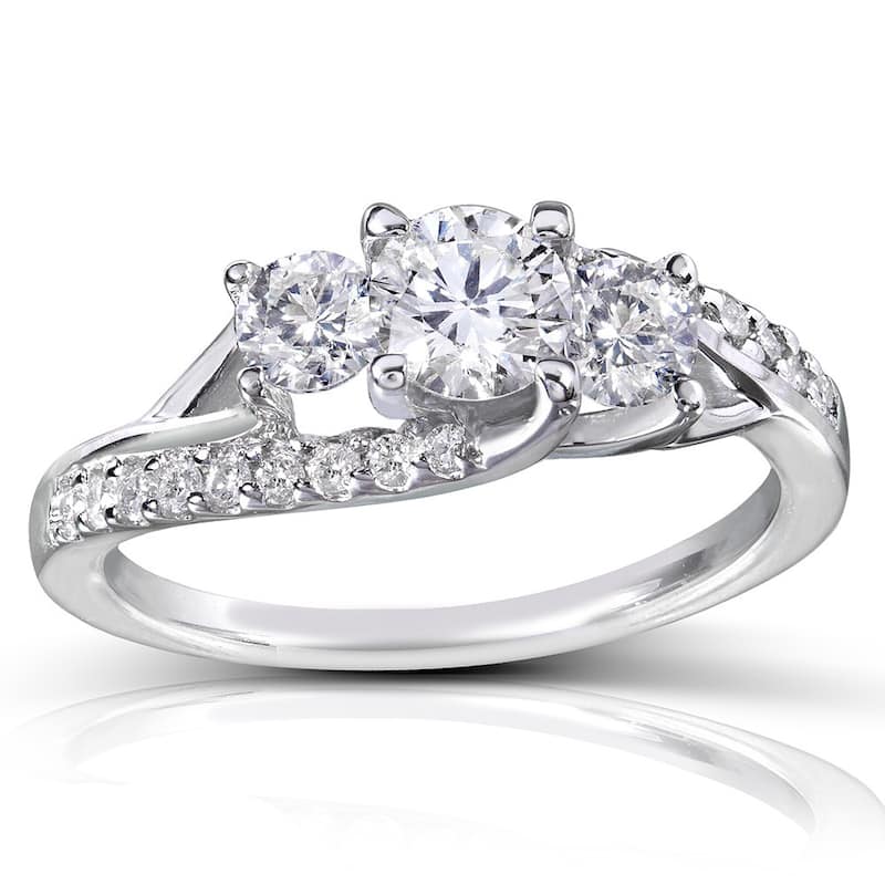Annello by Kobelli 14k Gold 1ct TDW Diamond Engagement Ring - 4 - White